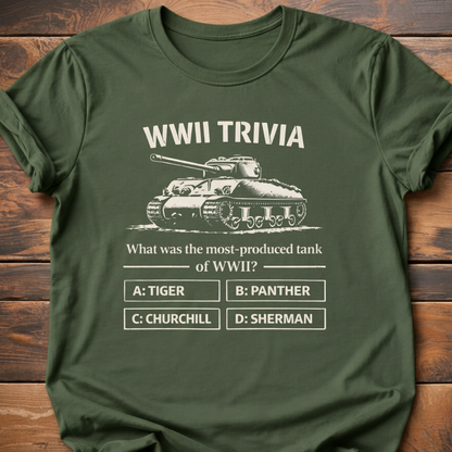WWII Trivia Most Produced Tank Question T-Shirt