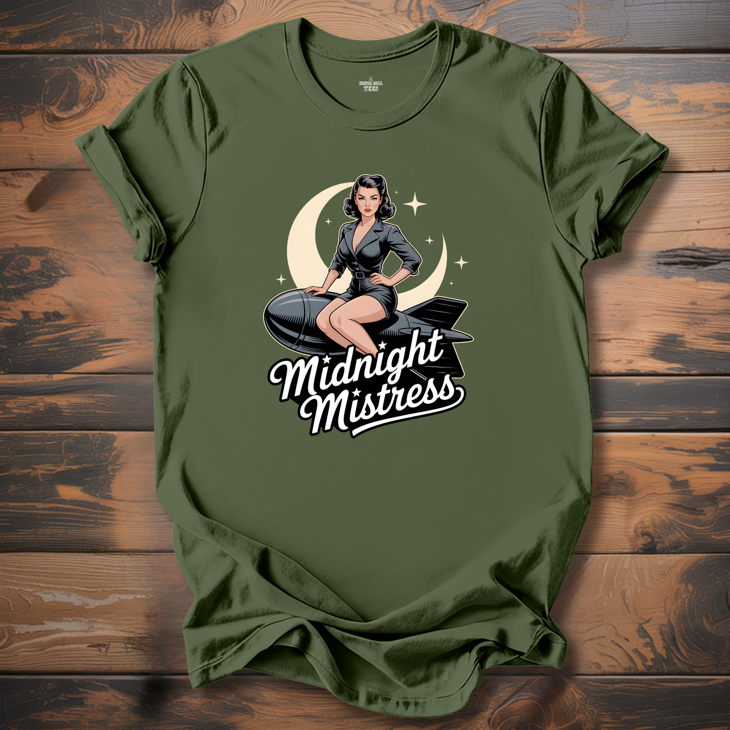 Midnight Mistress WW2 Bomber Nose Art T-Shirt