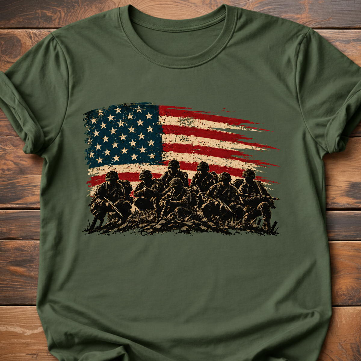 Veteran Soldiers American Flag T-Shirt