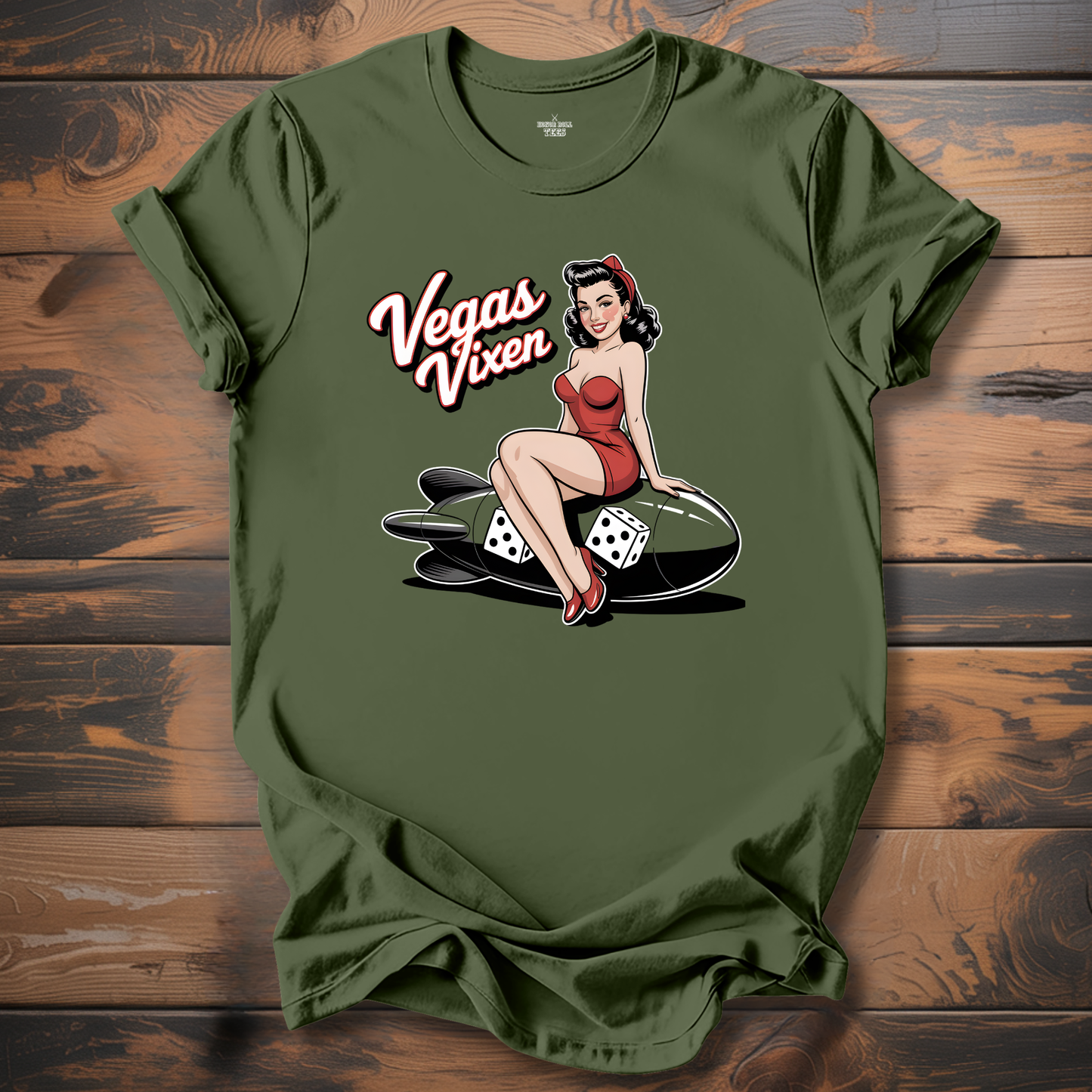 Vegas Vixen WW2 Bomber Nose Art T-Shirt