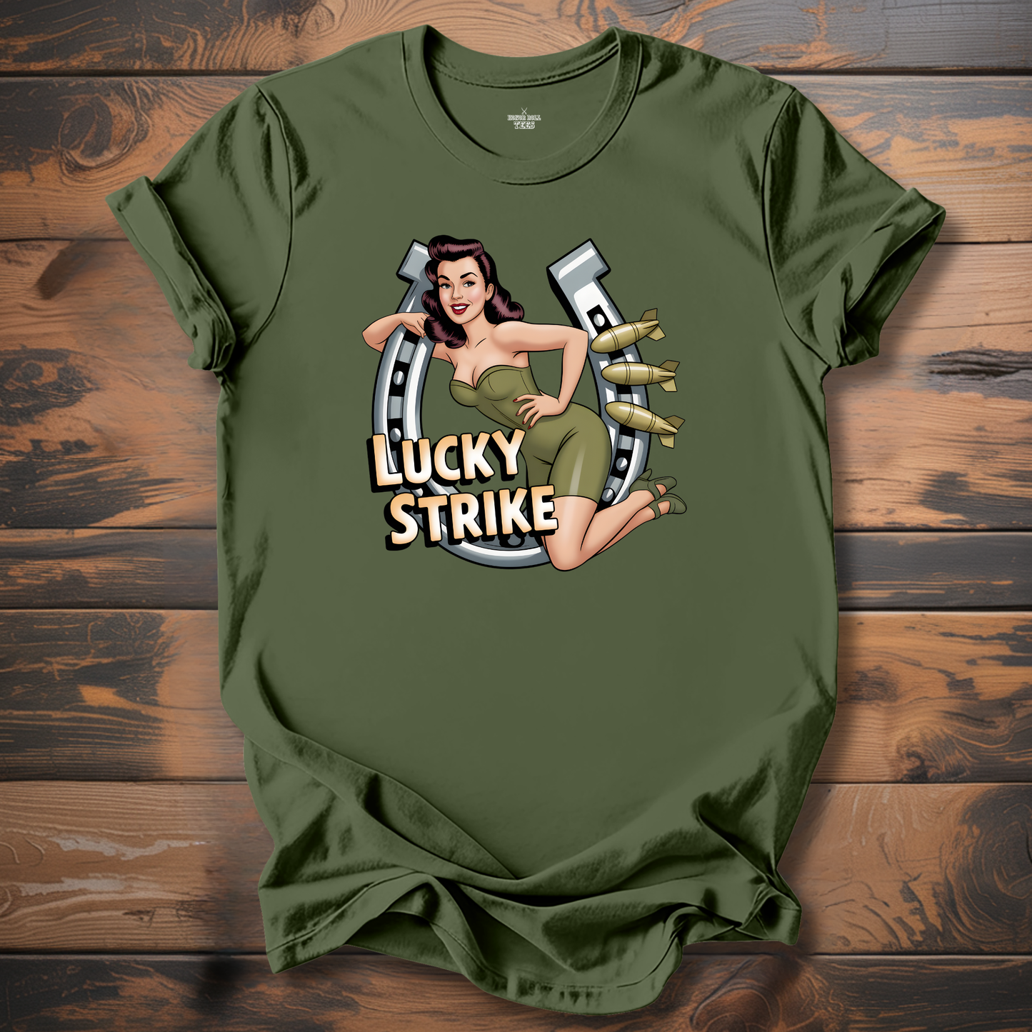Lucky Strike WW2 Aircraft Nose Art T-Shirt