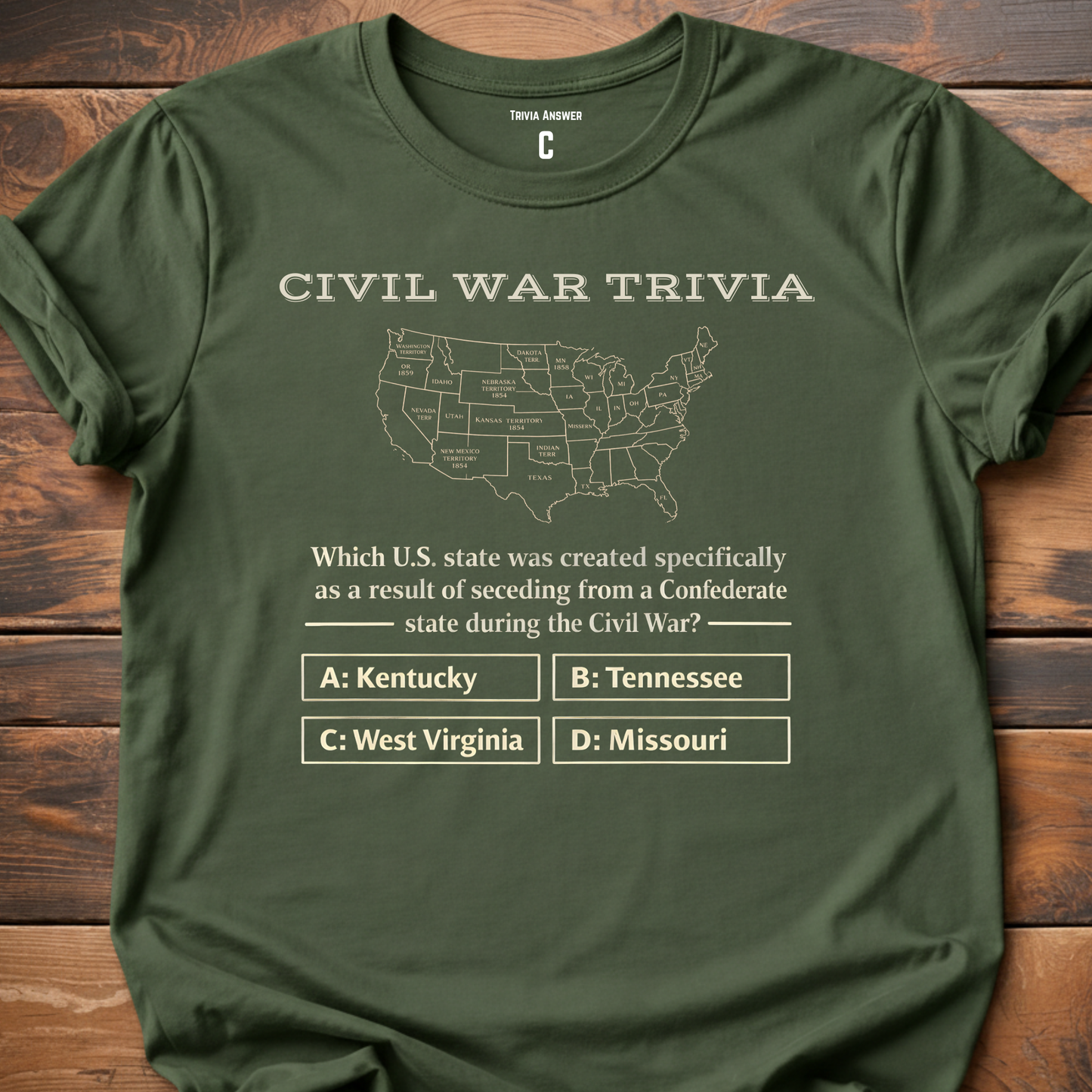 Civil War State Trivia T-Shirt