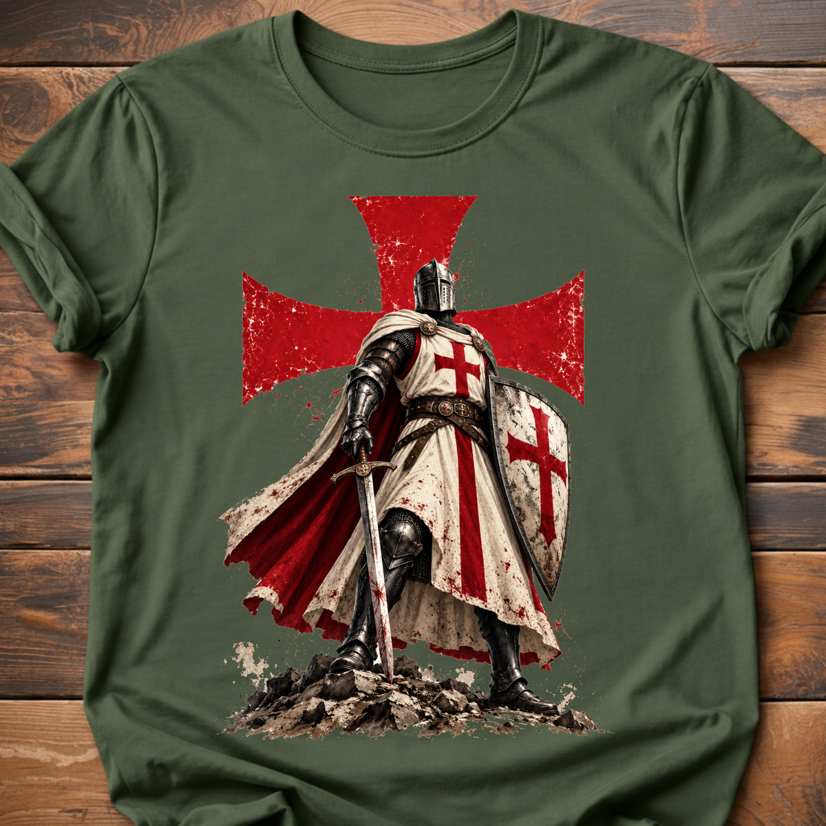 Crusader Cross Medieval Armor T-Shirt