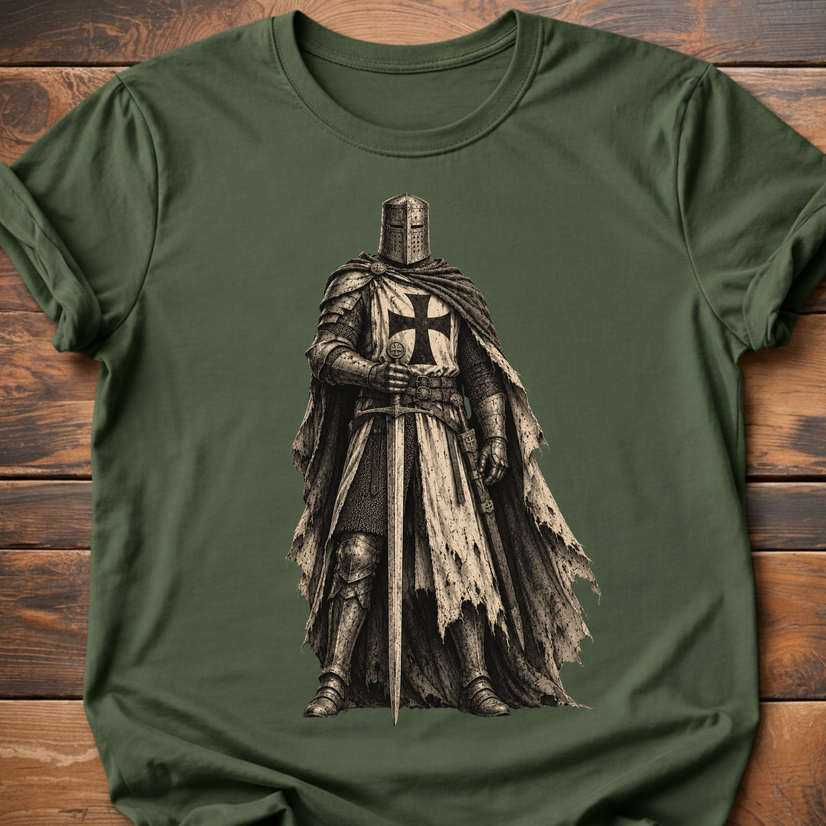Medieval Knight T-Shirt — Vintage Crusader Armor Graphic Tee
