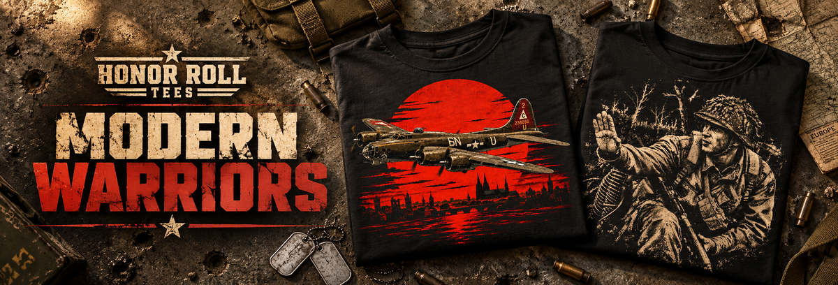 Honor Roll Tees Modern Warriors collection - military t-shirts honoring those who serve