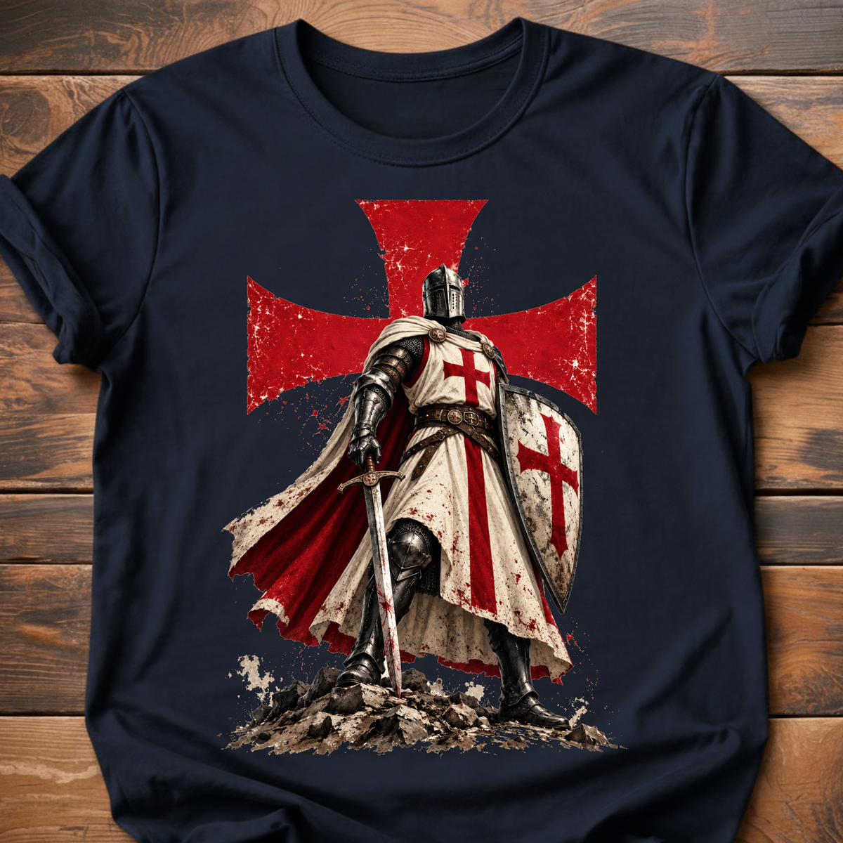 Crusader Cross Medieval Armor T-Shirt