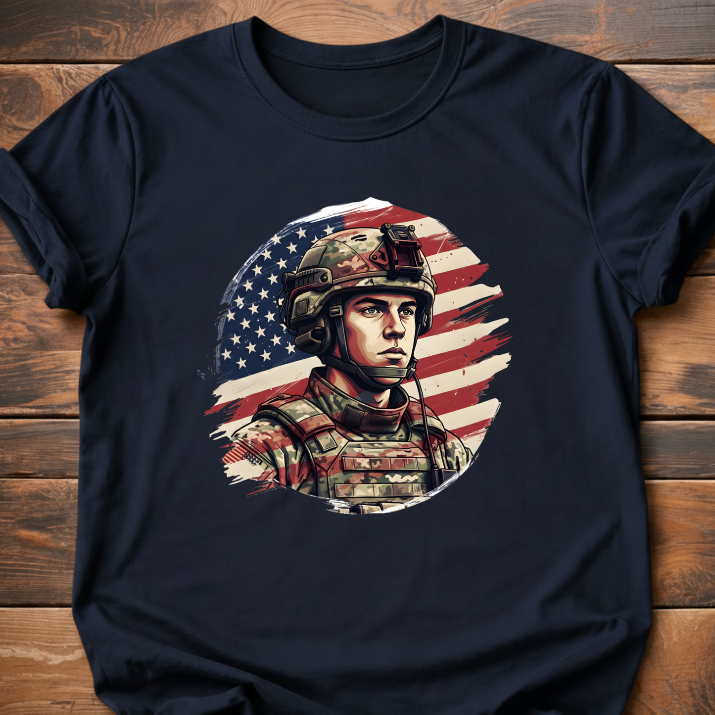 Iraq War US Soldier Flag T-Shirt
