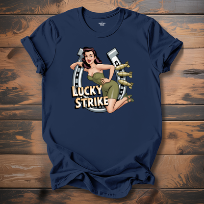 Lucky Strike WW2 Aircraft Nose Art T-Shirt