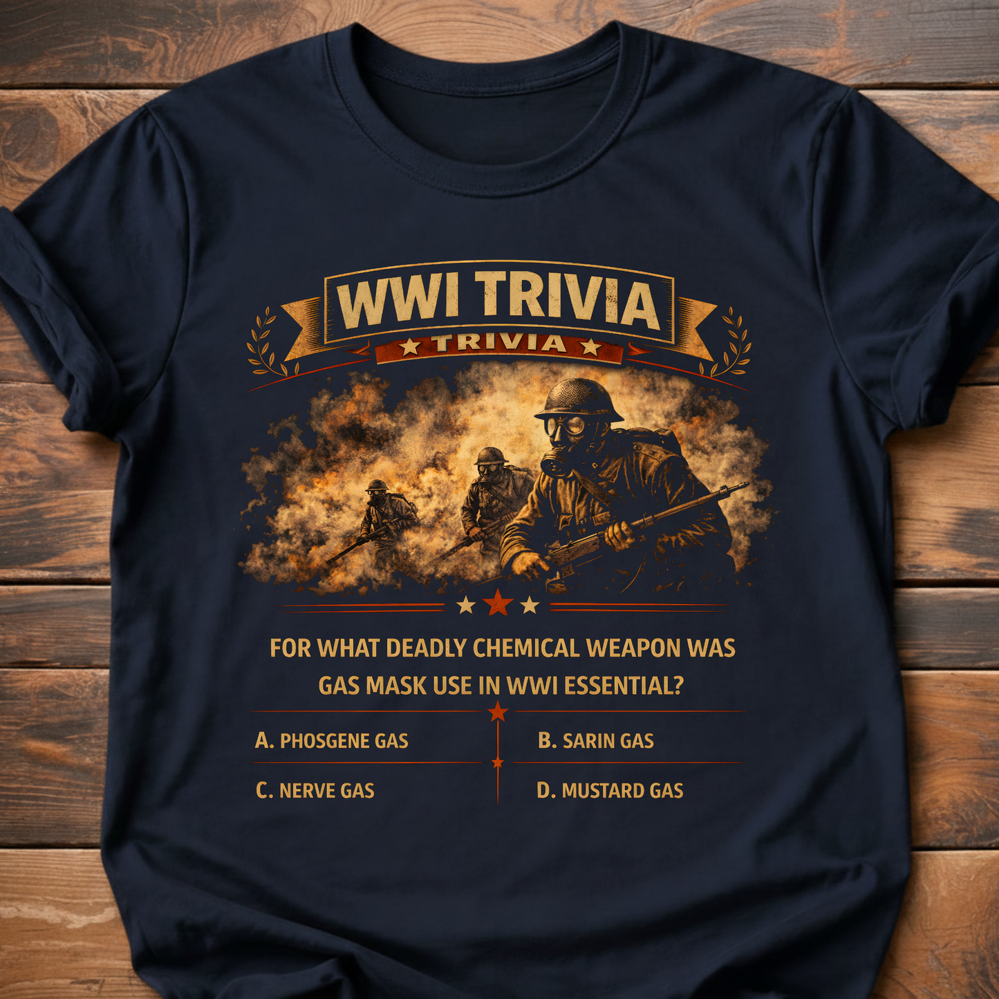 WW1 Trivia Gas Mask T-Shirt