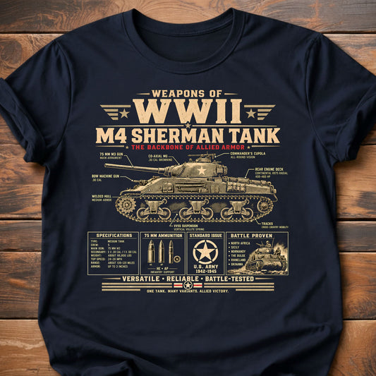 Weapons of WWII Sherman T-Shirt