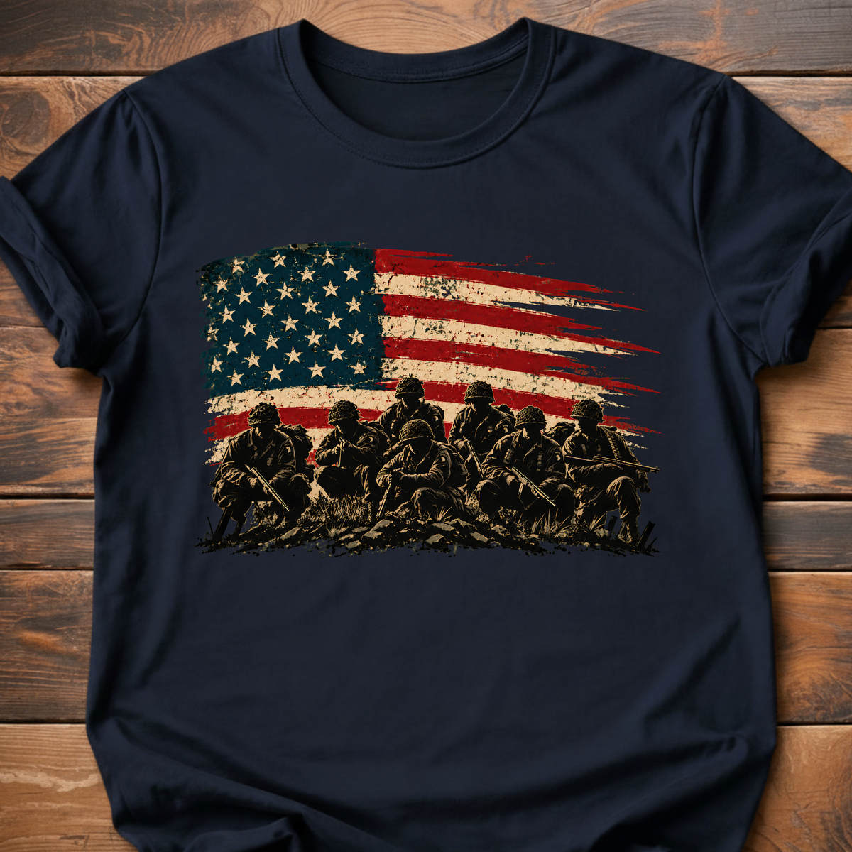 Veteran Soldiers American Flag T-Shirt