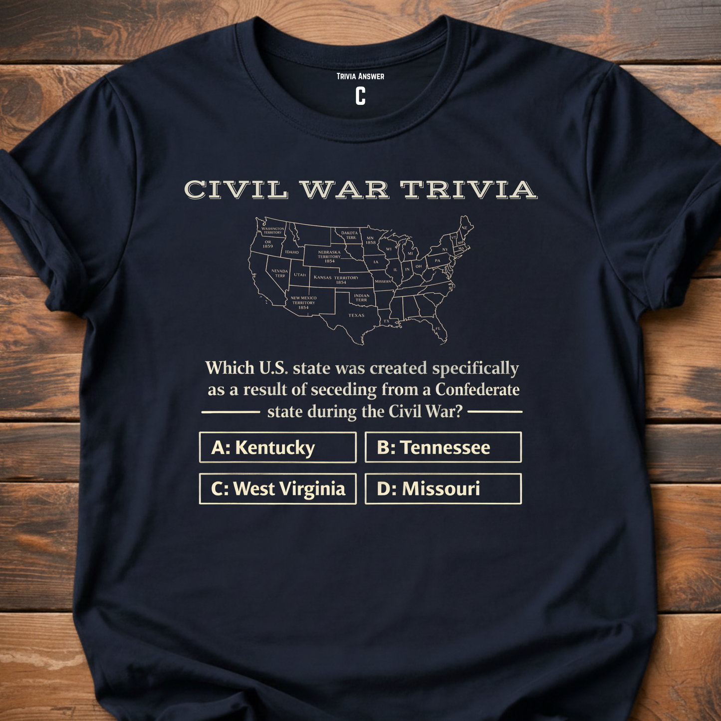 Civil War State Trivia T-Shirt