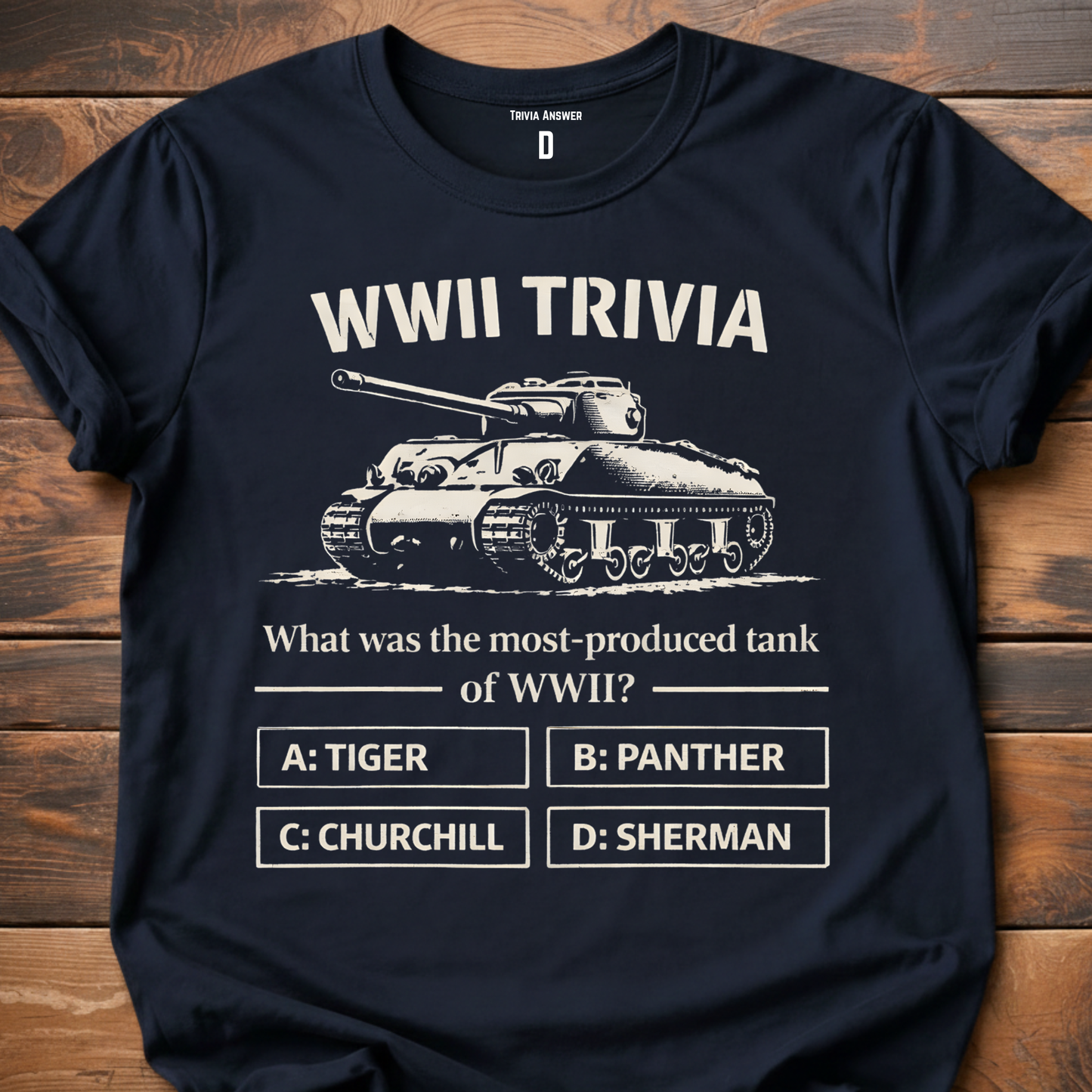 WWII Trivia Most Produced Tank Question T-Shirt