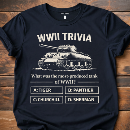 WWII Trivia Most Produced Tank Question T-Shirt