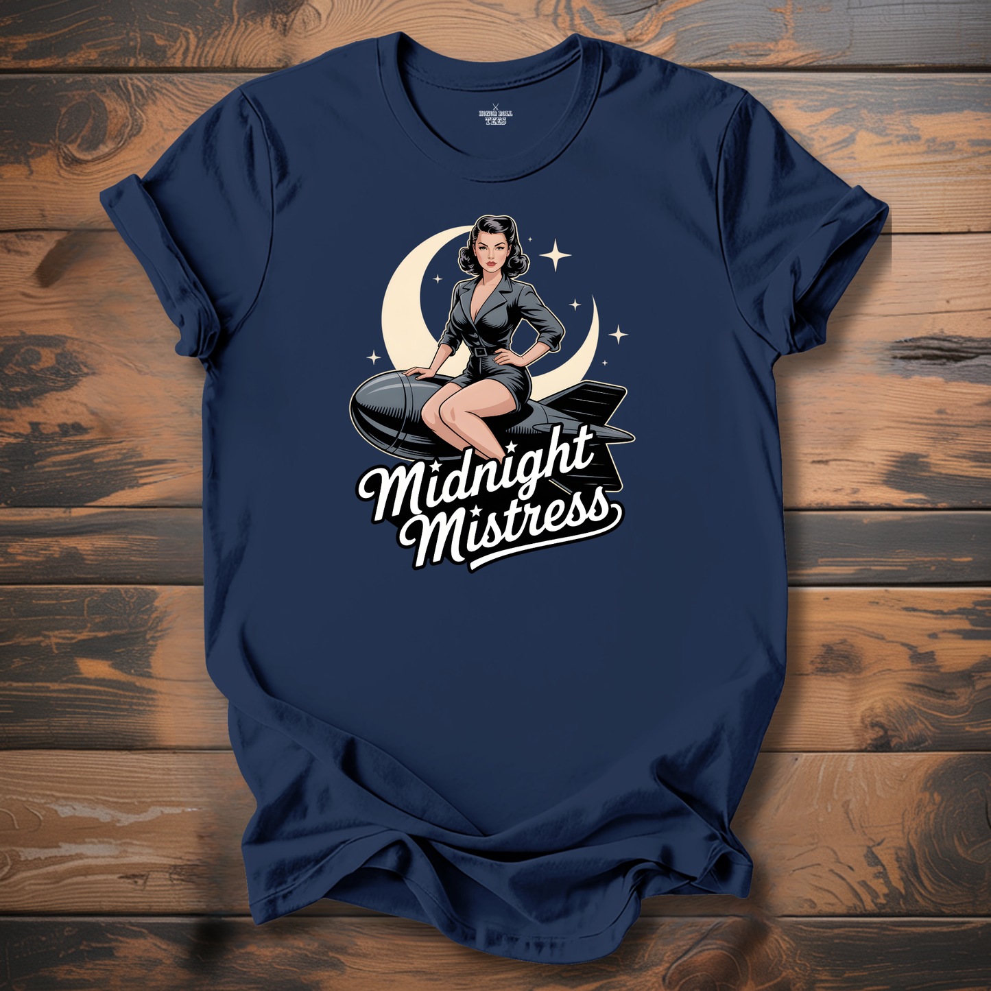 Midnight Mistress WW2 Bomber Nose Art T-Shirt