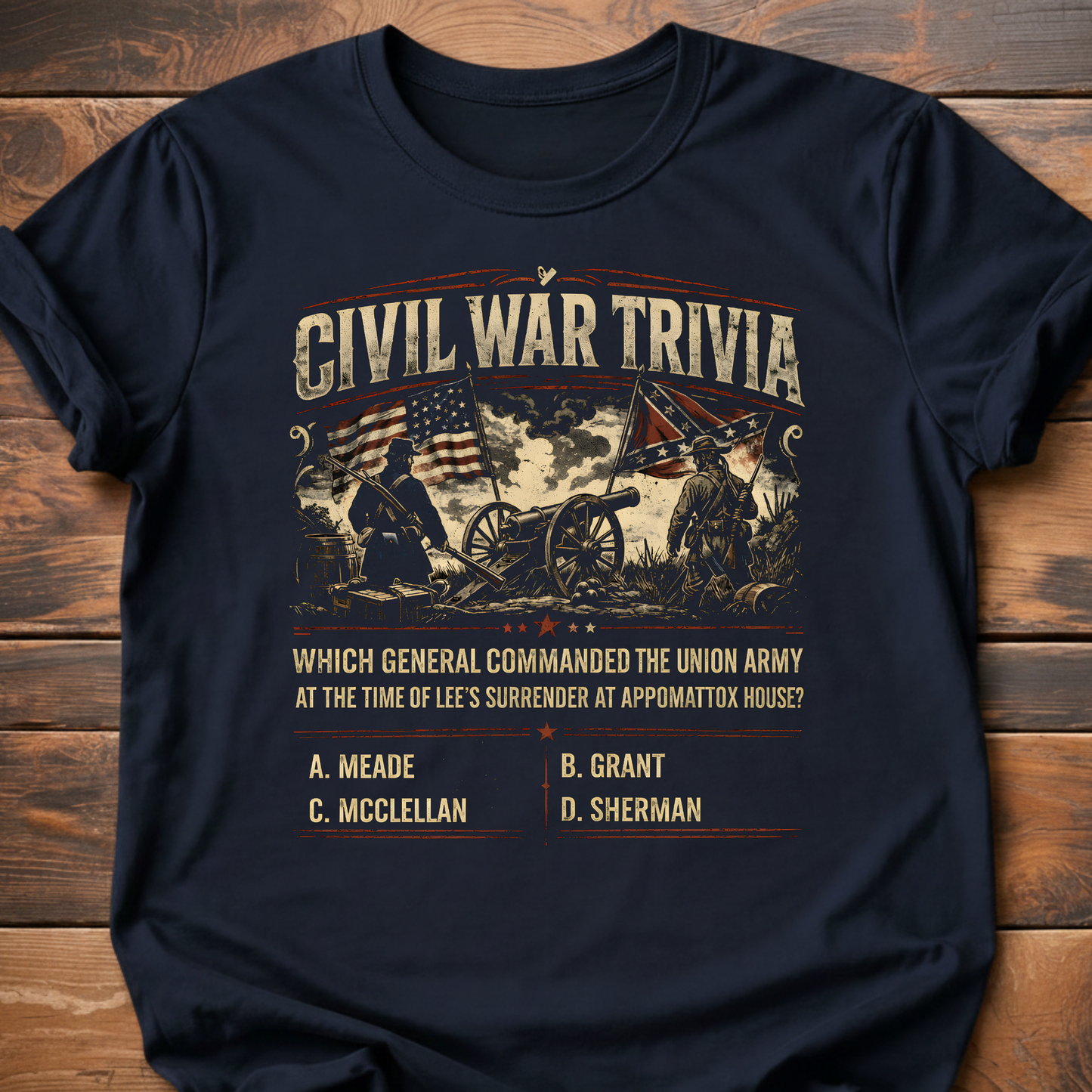 Civil War Trivia Union Commander T-Shirt