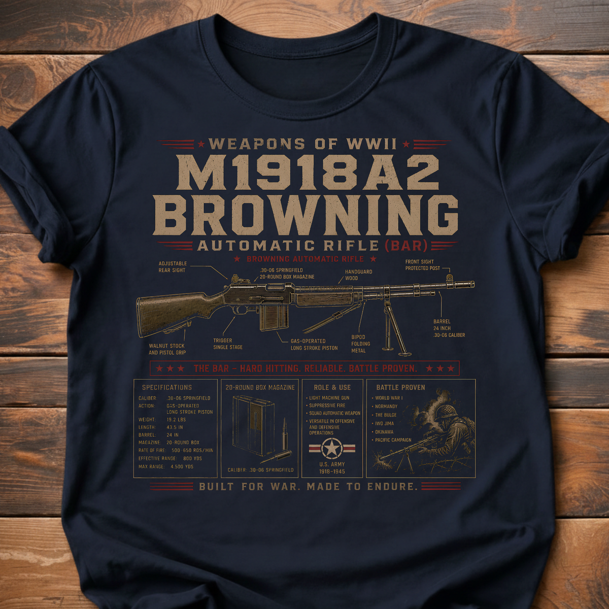 Weapons Of WWII B.A.R T-Shirt