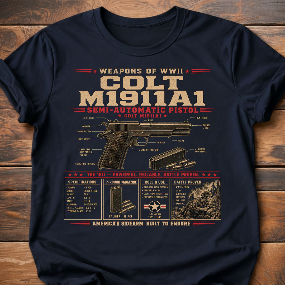 Weapons Of WWII Colt T-Shirt