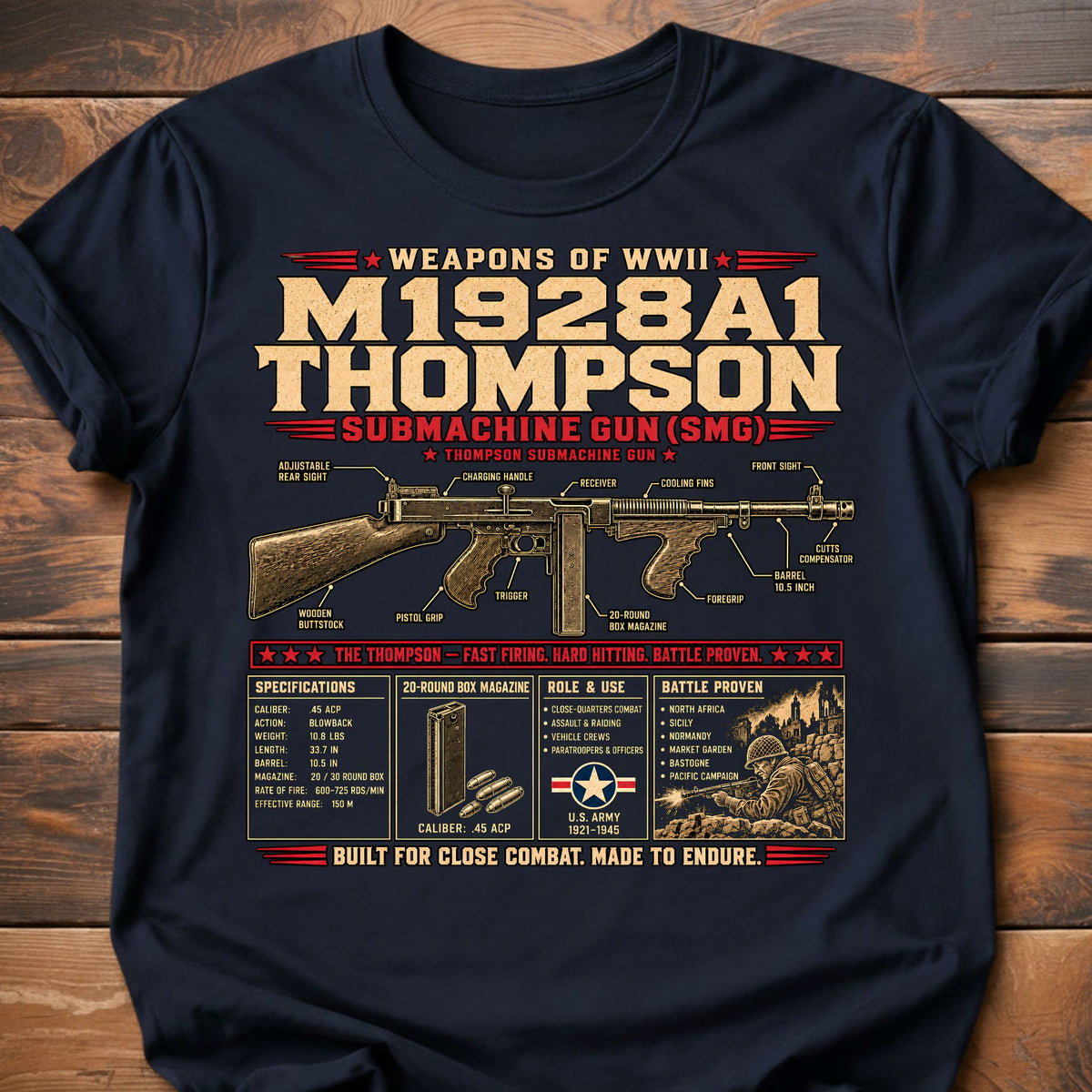 Weapons Of WWII Thompson T-Shirt