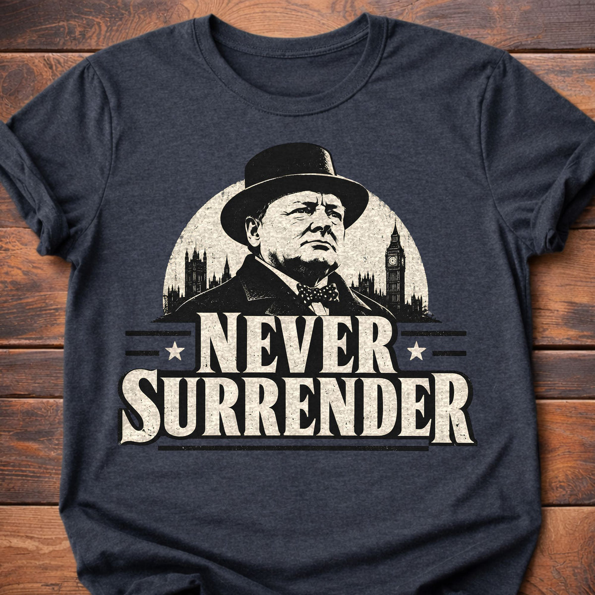 Never Surrender T-Shirt - Dark Heather