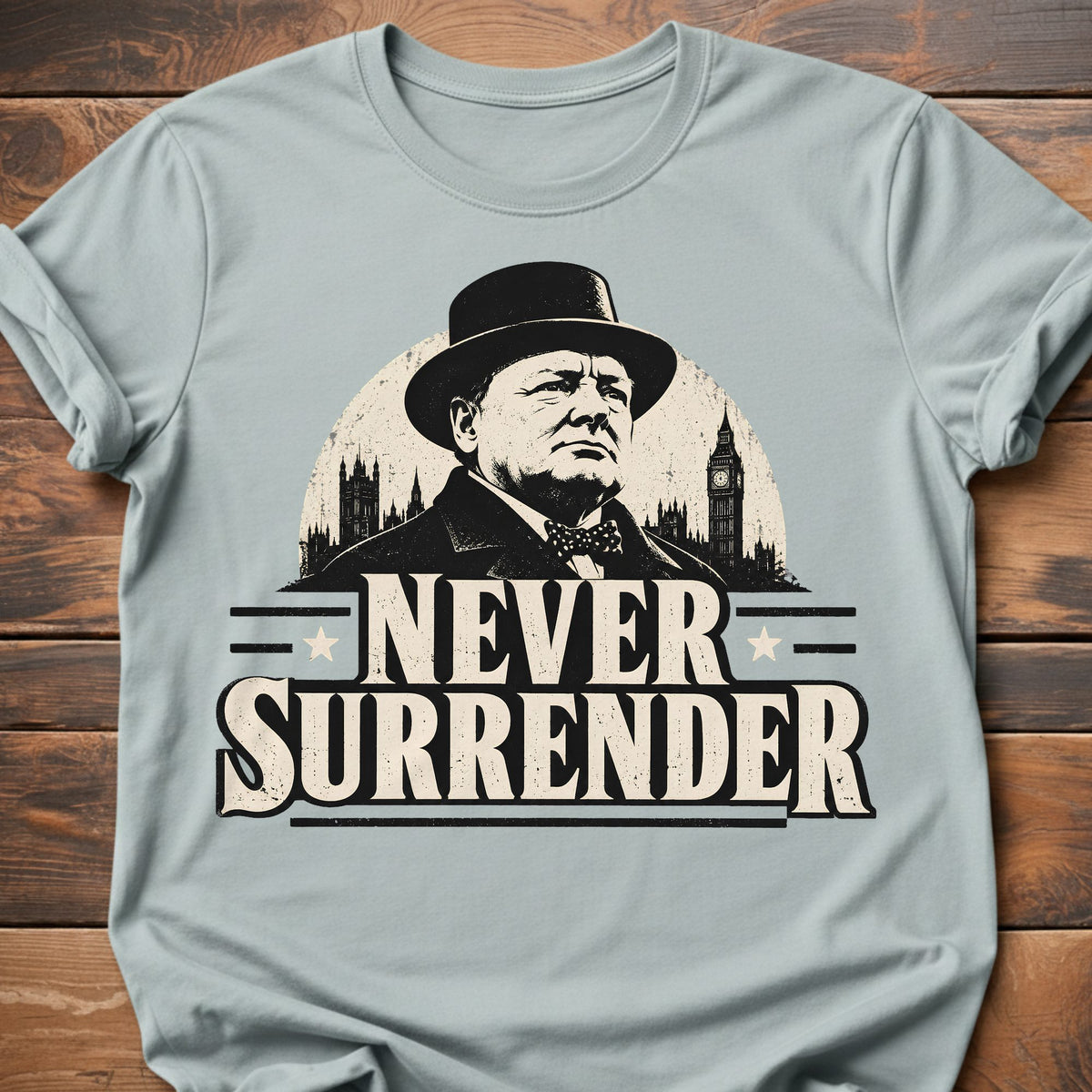 Never Surrender T-Shirt - Ice Grey