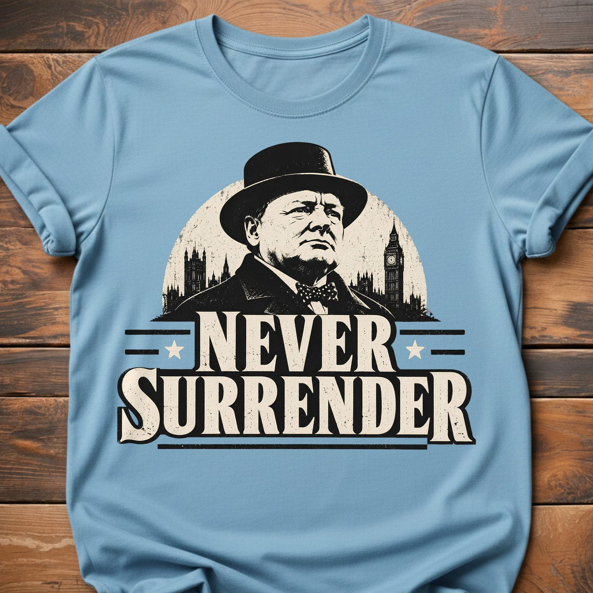 Never Surrender T-Shirt - Light Blue
