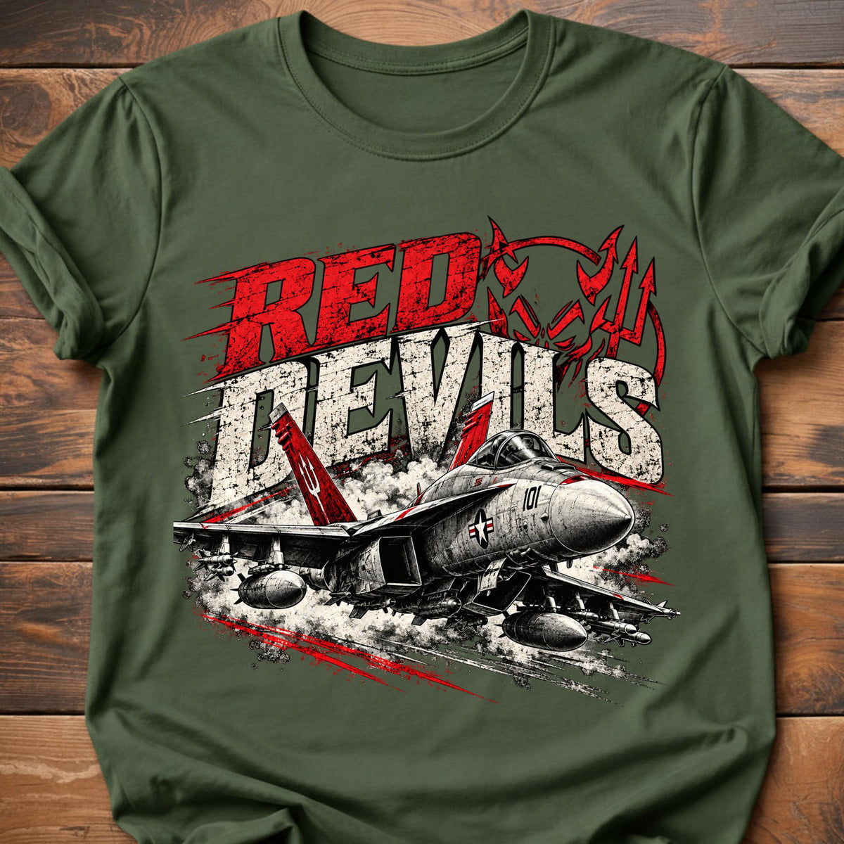 Red Devils graphic t-shirt - Military Green
