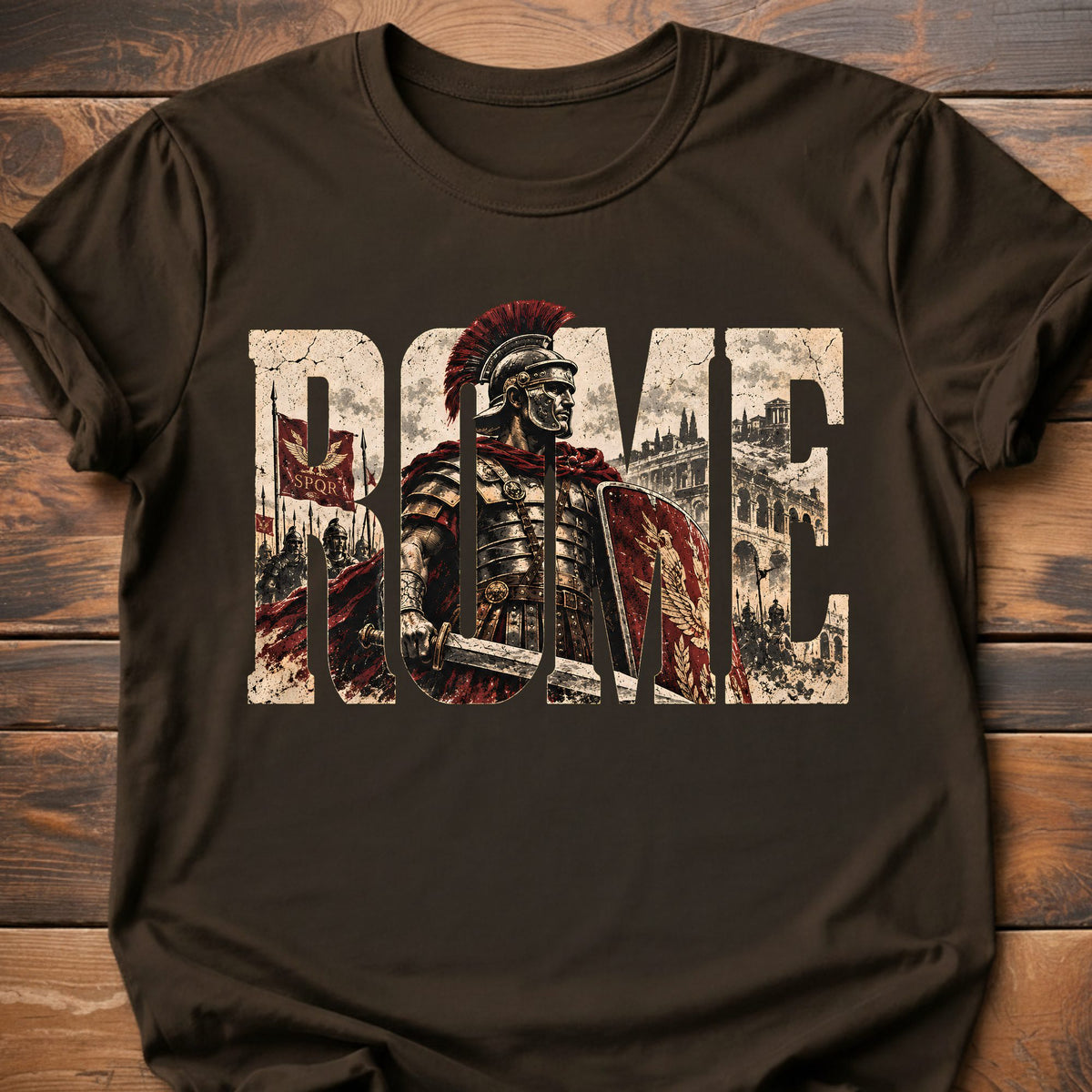Rome Vintage graphic t-shirt - Dark Chocolate