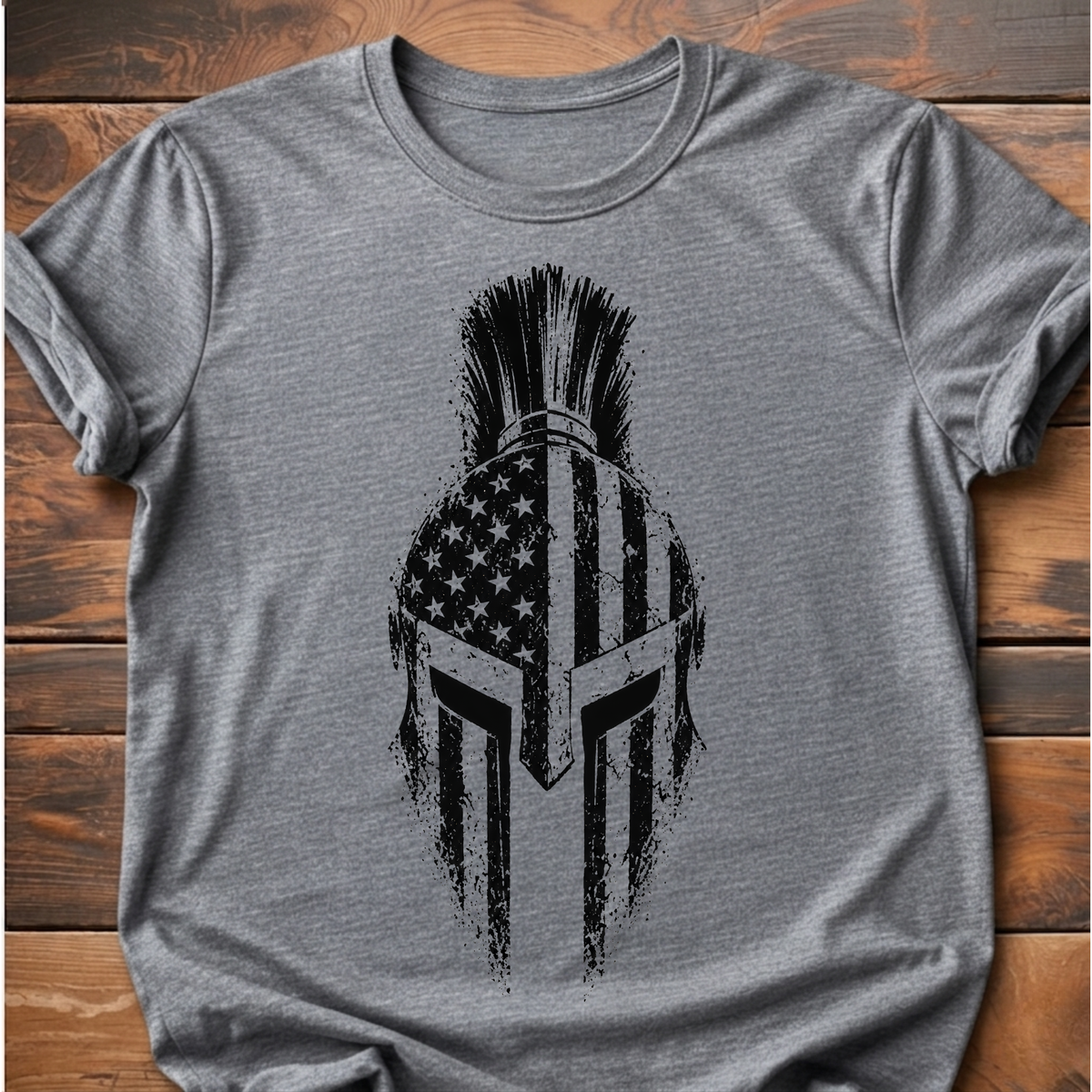 Spartan Helmet American Flag T-Shirt