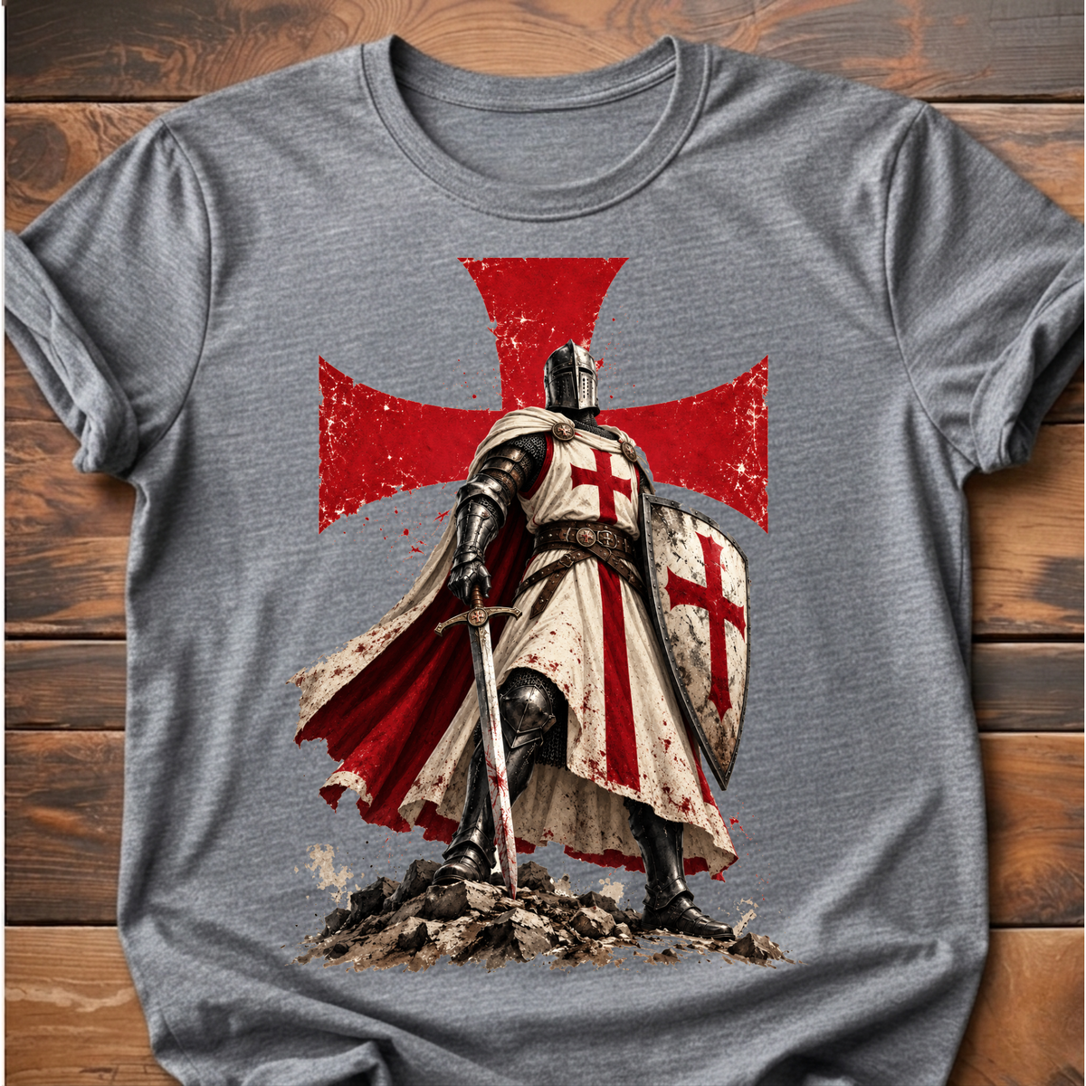 Crusader Cross Medieval Armor T-Shirt