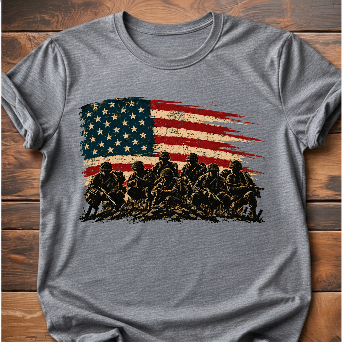 Veteran Soldiers American Flag T-Shirt