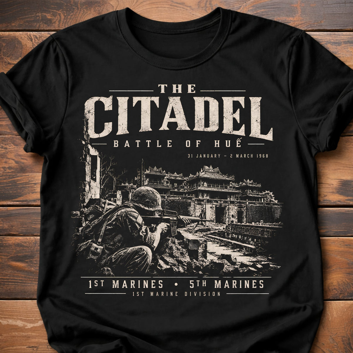 The Citadel Battle of Hue Marines Graphic T-Shirt - Black