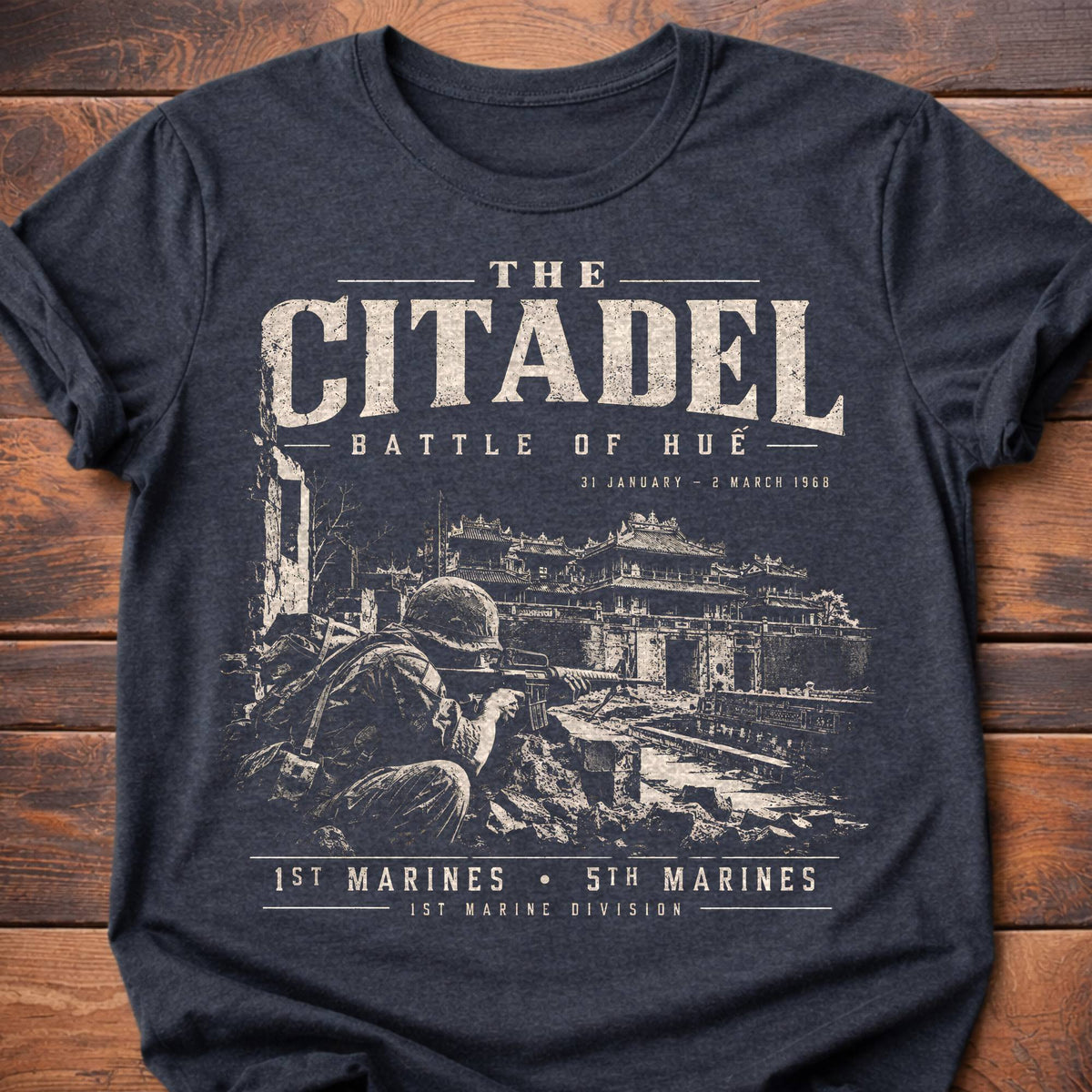 The Citadel Battle of Hue Marines Graphic T-Shirt - Dark Heather