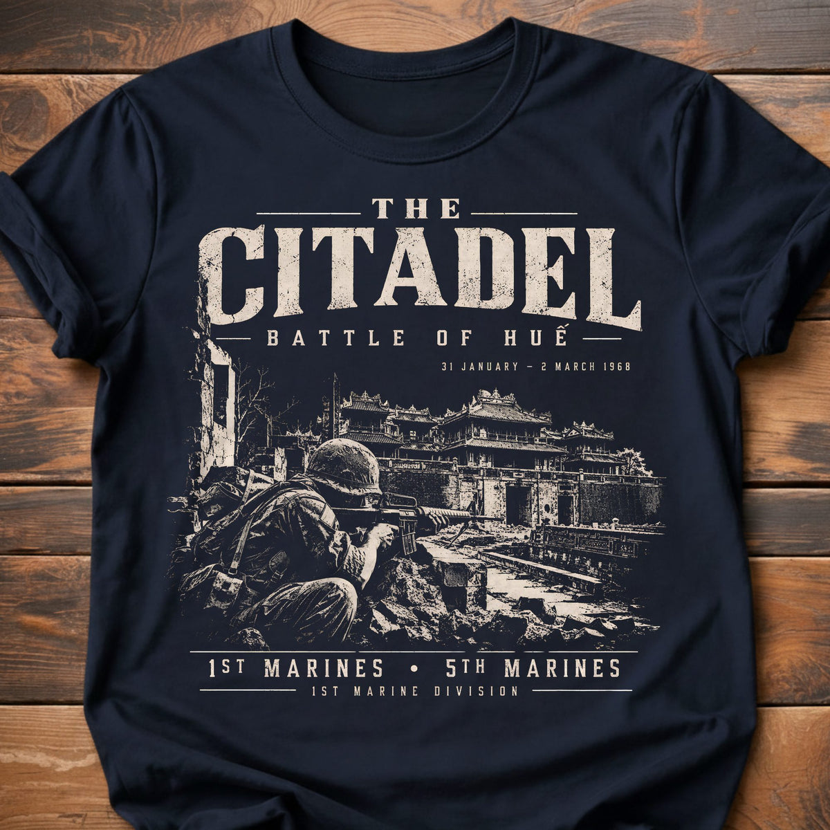 The Citadel Battle of Hue Marines Graphic T-Shirt - Navy