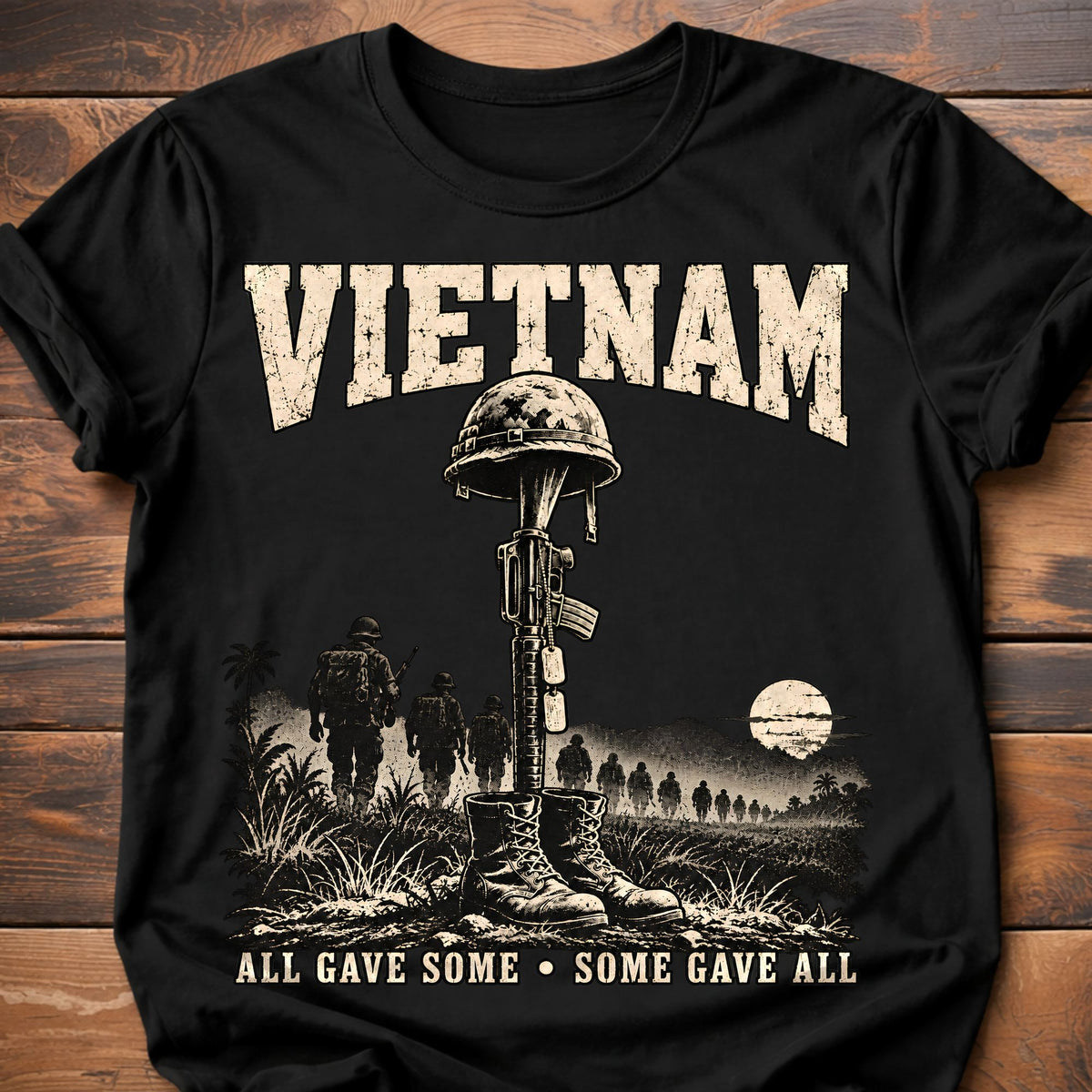Vietnam Veterans All Gave Some T-Shirt - Black