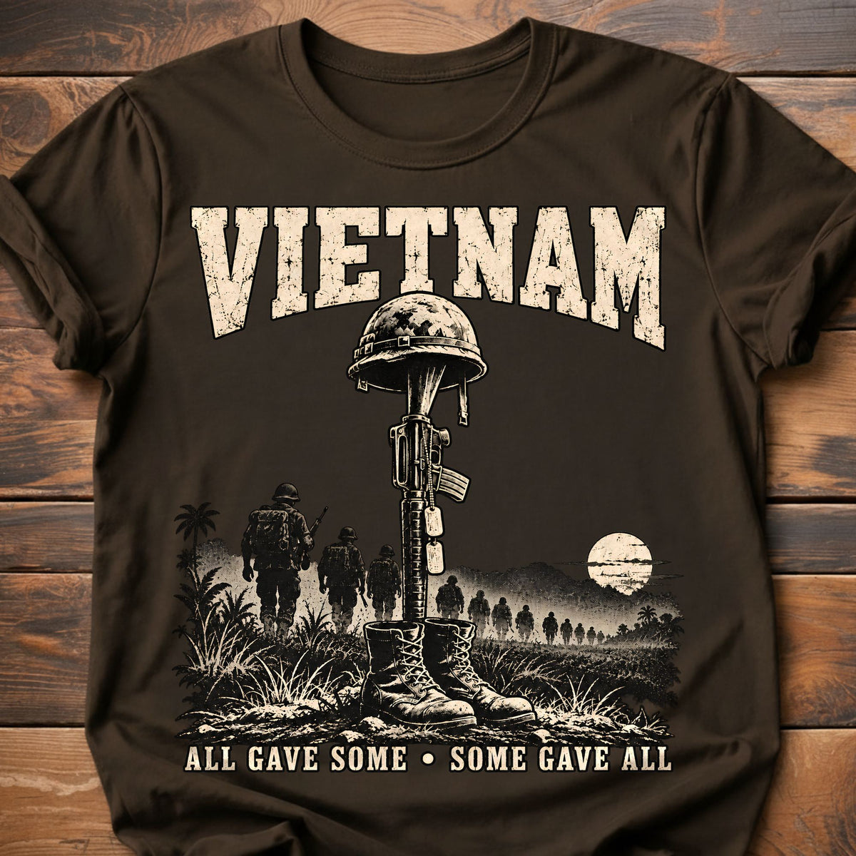 Vietnam Veterans All Gave Some T-Shirt - Dark Chocolate