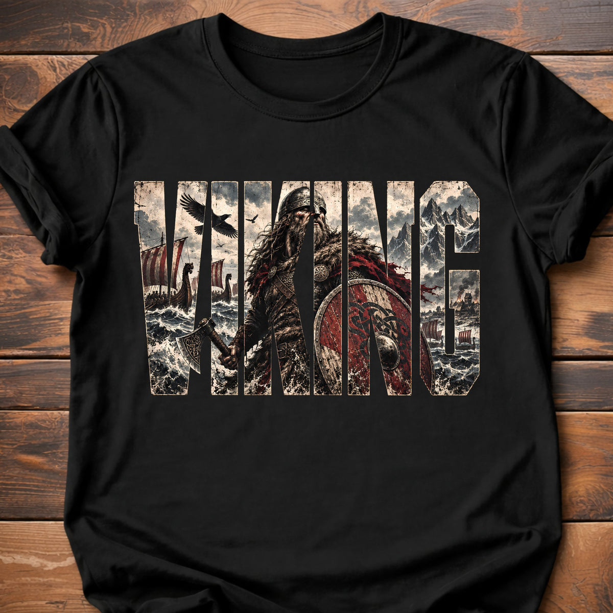 Viking Warrior graphic t-shirt - Black