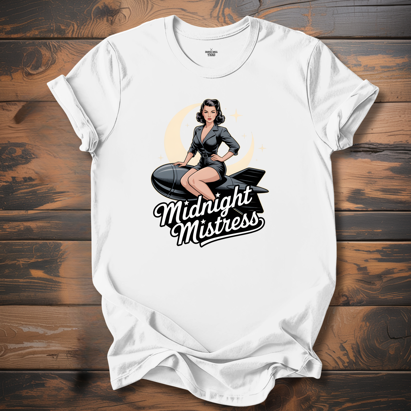 Midnight Mistress WW2 Bomber Nose Art T-Shirt
