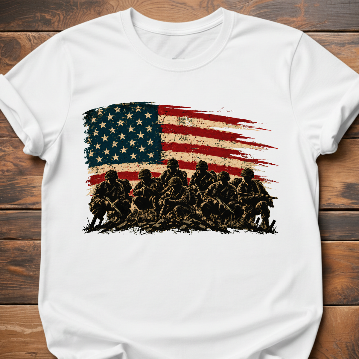 Veteran Soldiers American Flag T-Shirt