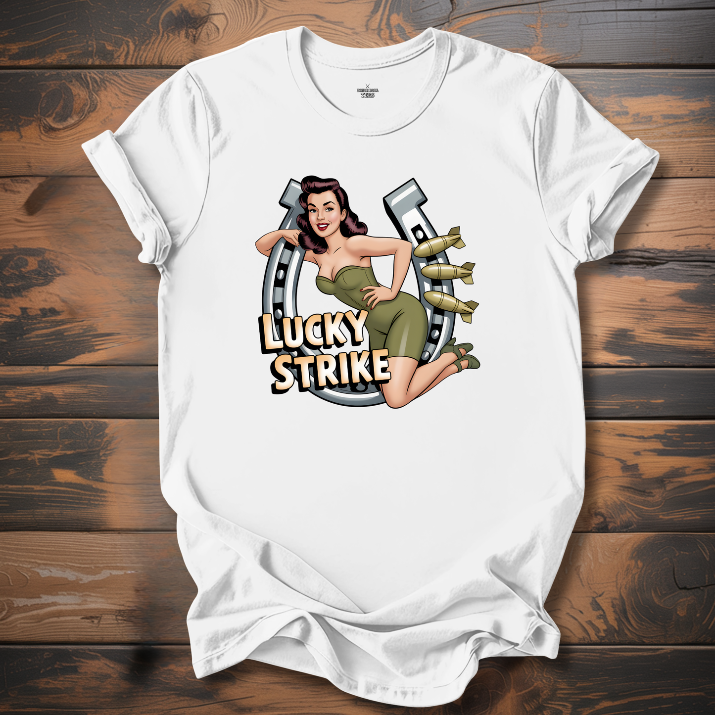 Lucky Strike WW2 Aircraft Nose Art T-Shirt