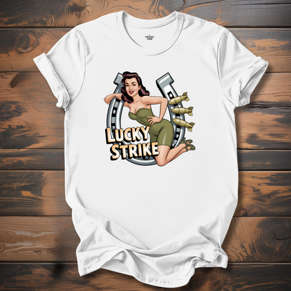 Lucky Strike WW2 Aircraft Nose Art T-Shirt