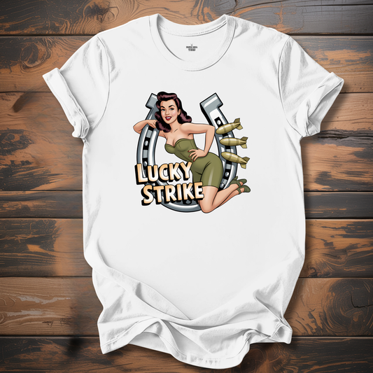 Lucky Strike WW2 Aircraft Nose Art T-Shirt