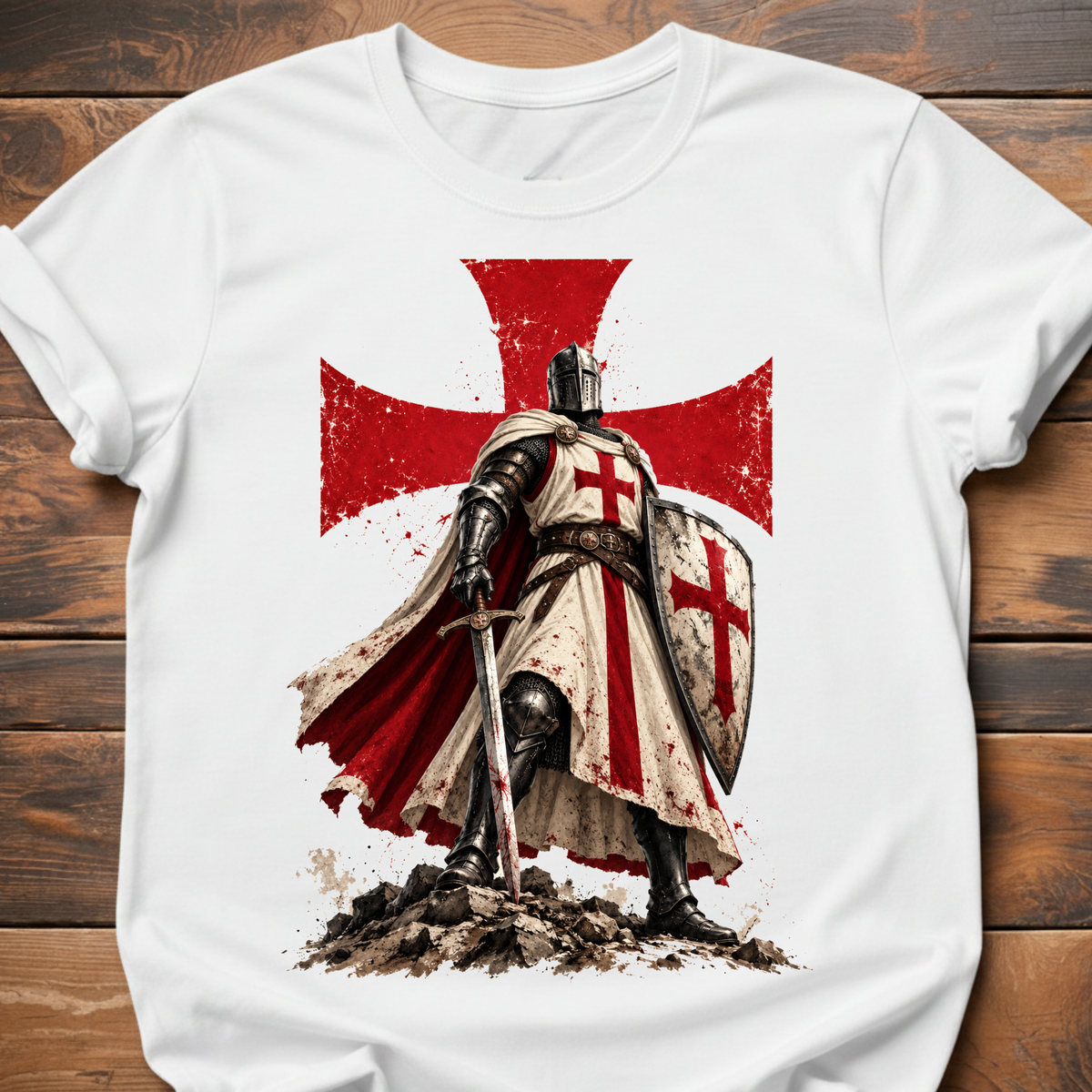 Crusader Cross Medieval Armor T-Shirt