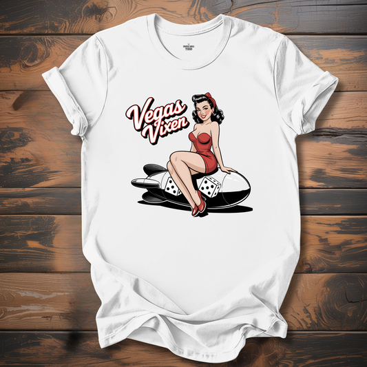 Vegas Vixen WW2 Bomber Nose Art T-Shirt
