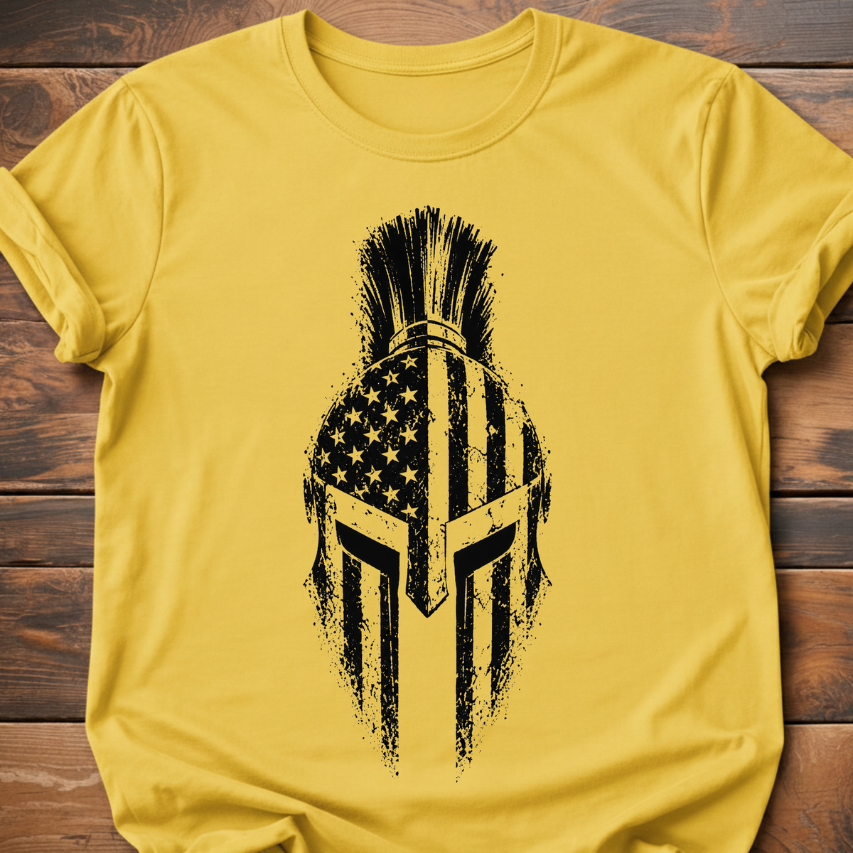 Spartan Helmet American Flag T-Shirt