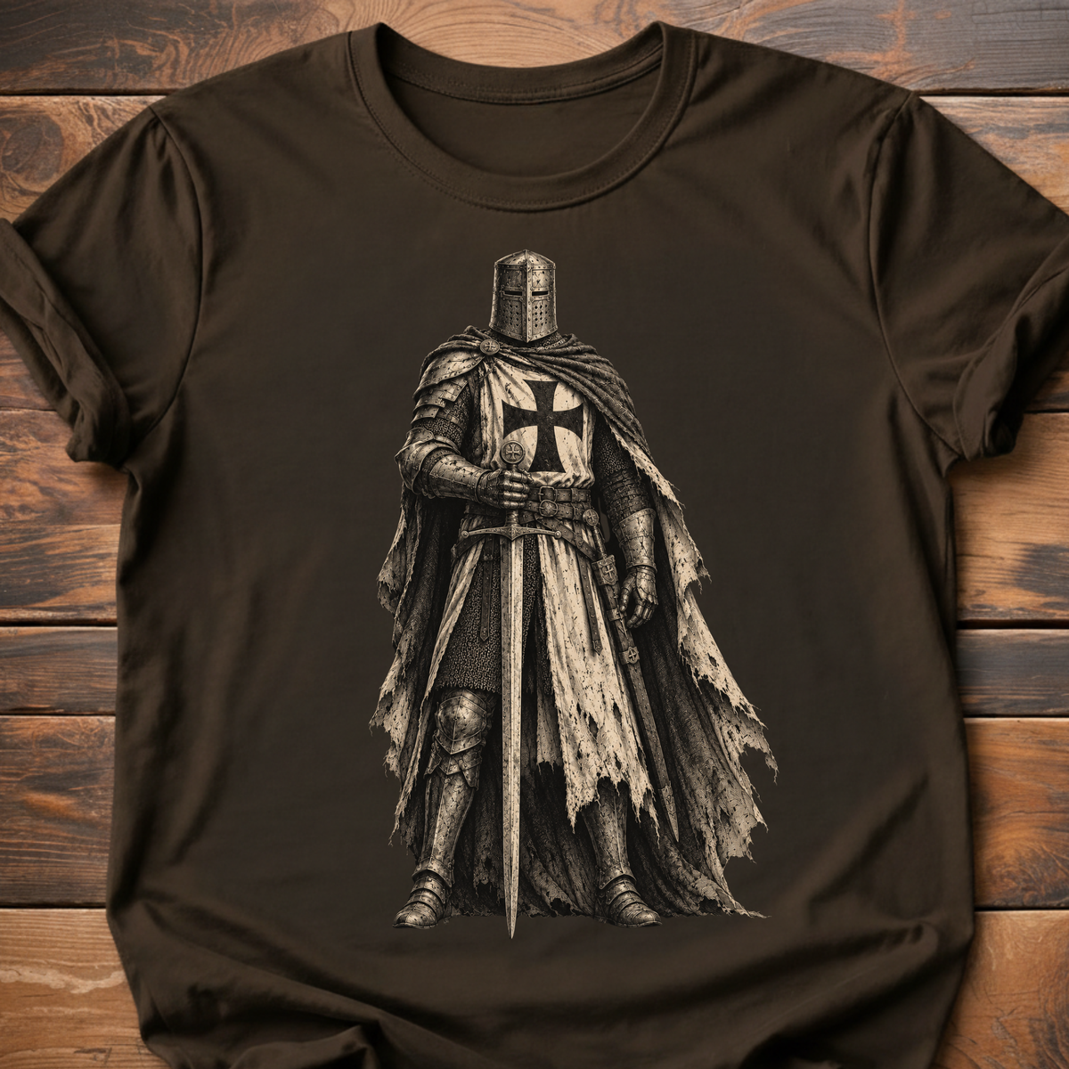 Medieval Knight T-Shirt — Vintage Crusader Armor Graphic Tee