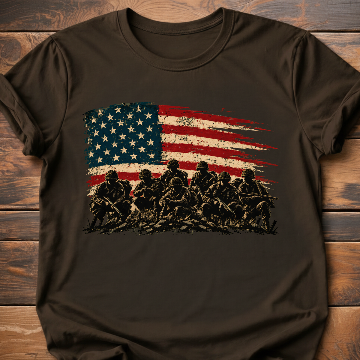 Veteran Soldiers American Flag T-Shirt