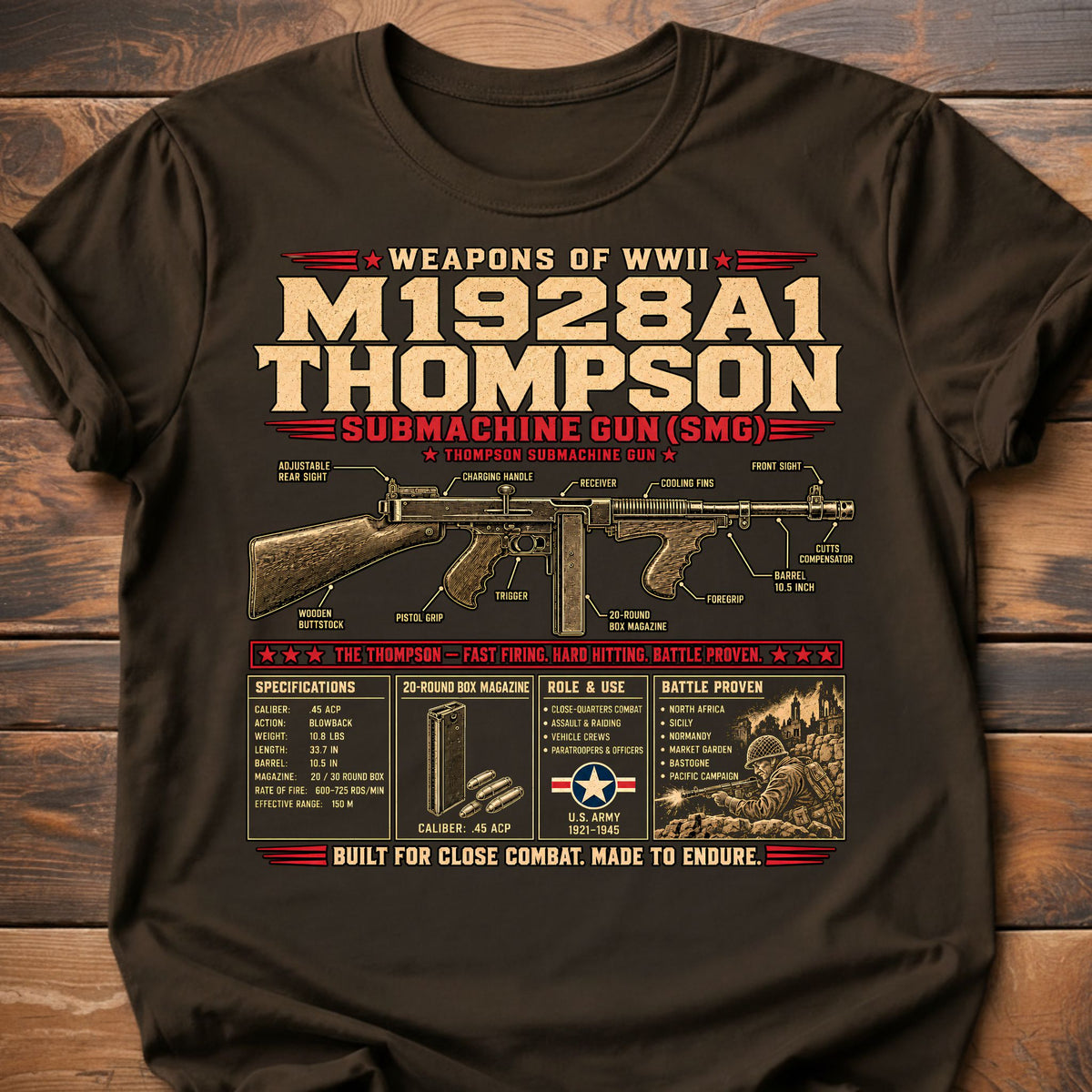 Weapons Of WWII Thompson T-Shirt