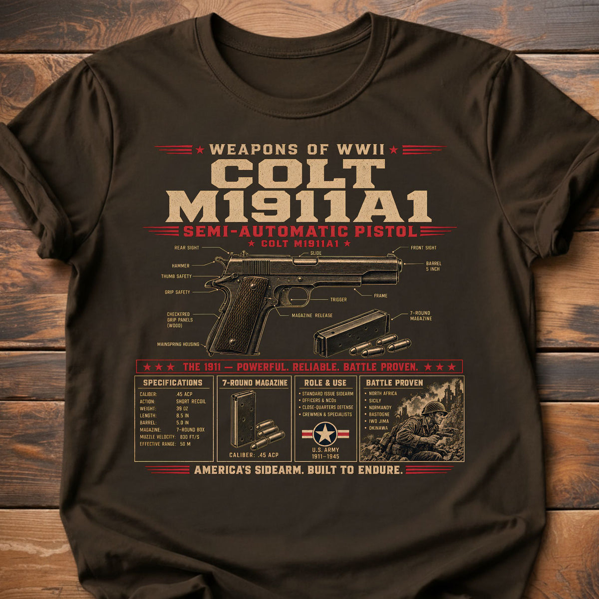 Weapons Of WWII Colt T-Shirt