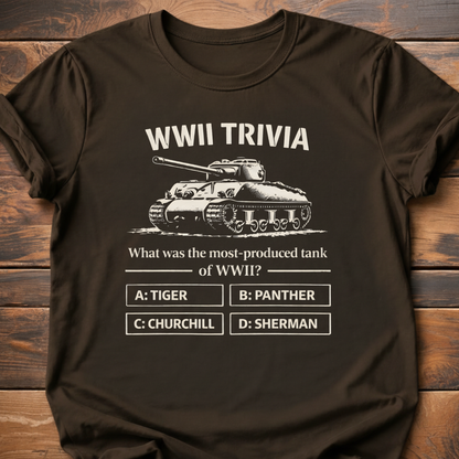 WWII Trivia Most Produced Tank Question T-Shirt